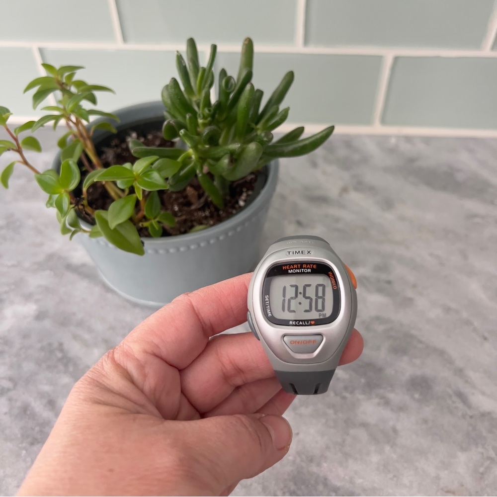 Timex Silver and Black Ironman Watch with Heart Rate Monitor and Digital Display